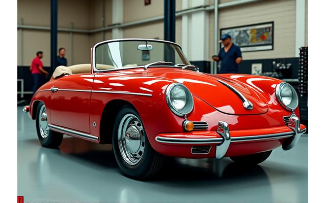Vintage classic car being carefully inspected, representing meticulous care for historical vehicles