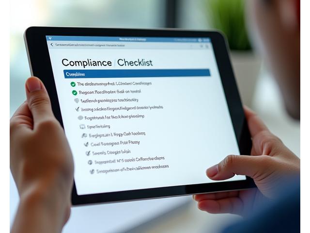 Digital interface displaying a compliance checklist for temporary Swiss residency regulations